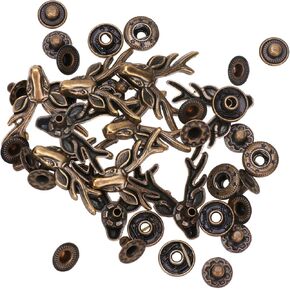 ARTIBETTER 10 Set Antique Snaps Button Bronze Vintage Metal Snap Leather Fastener Clasp Sewing Snaps for Handbag Purses Bags Clothes Leather Sewing Craft DIY (Deer)
