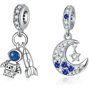 Galaxy Rocket Raccoon and Sparkling Eyes and Hands Women Charms for Bracelets and Necklaces 925 Sterling Silver Beads Charms Jewelry Gift for Friend