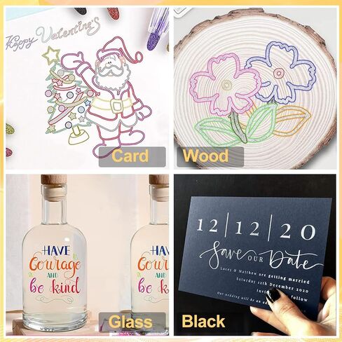 Double Line Outline Markers 24 Colors Super Squiggles Glitter Markers Self Outline Metallic Markers, Doodle Shimmer Markers Drawing Pens for Christmas Greeting Card, Birthday Gift, DIY Art Crafts in Saudi Arabia