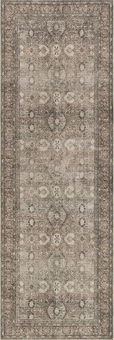 nuLOOM Hillstone Collection 7x9 Area Rug, Traditional Vintage Distressed Medallion, Thick and Soft, Durable Non-Shedding Low Pile Poly/Jute Blend, Easy to Clean, Living Room, Bedroom in Saudi Arabia