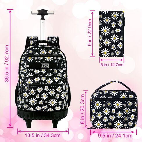 AGSDON Rolling Backpack for Boys, Men Roller Wheels Bookbag, Laptop Lightning Wheeled School Bag with Wheels for Teens in Kuwait