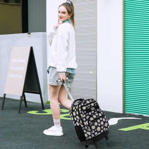 AGSDON Rolling Backpack for Boys, Men Roller Wheels Bookbag, Laptop Lightning Wheeled School Bag with Wheels for Teens in Kuwait