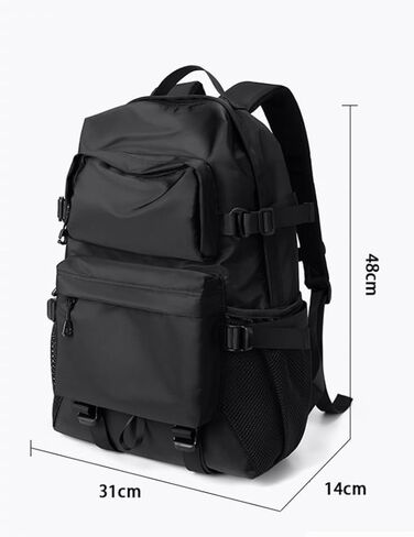 Street Style College Daylife Work Computer Backpack Waterproof Lightweight Laptop Daypack for Gift for Man Travel Carry on Bags For Women and Man, 18.1 Inch, Nylon, Black in Saudi Arabia