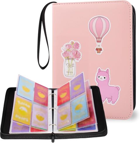 Auleep PU Baseball Sports Game Trading Card Binder 4 Pockets 520 Cards Collection for Kids Boys Girls ، Easy Carry Diy Stickers ، ألبوم بطاقات تحميل أعلى قابلة للإزالة لـ Yoto TCG ، MTG Cards in Kuwait