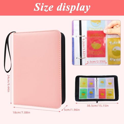 Auleep PU Baseball Sports Game Trading Card Binder 4 Pockets 520 Cards Collection for Kids Boys Girls ، Easy Carry Diy Stickers ، ألبوم بطاقات تحميل أعلى قابلة للإزالة لـ Yoto TCG ، MTG Cards in Kuwait