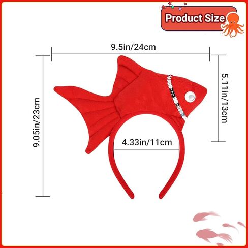 3 Pieces Fish Costume Include Goldfish Headband Bow Tie and Tutu Skirt for Book Day Dress Up in Saudi Arabia