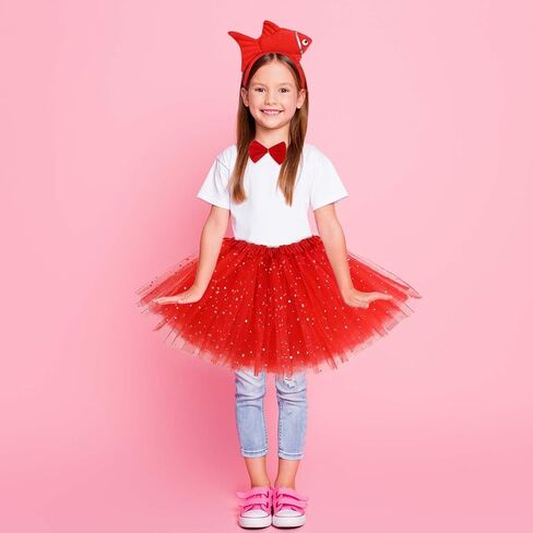3 Pieces Fish Costume Include Goldfish Headband Bow Tie and Tutu Skirt for Book Day Dress Up in Saudi Arabia