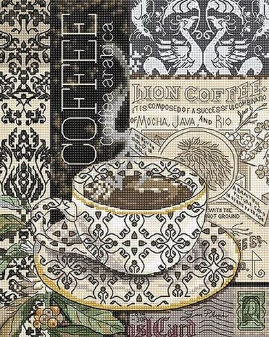 عد غرزة Cross Cross Lion Coffee B Leti 993 Letistitch 22x18 cm/8.8x7 في المطبخ Needlepoint Embroidery DIY KITS XSTIGH in Kuwait