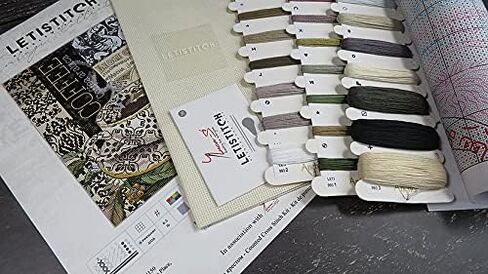 عد غرزة Cross Cross Lion Coffee B Leti 993 Letistitch 22x18 cm/8.8x7 في المطبخ Needlepoint Embroidery DIY KITS XSTIGH in Kuwait