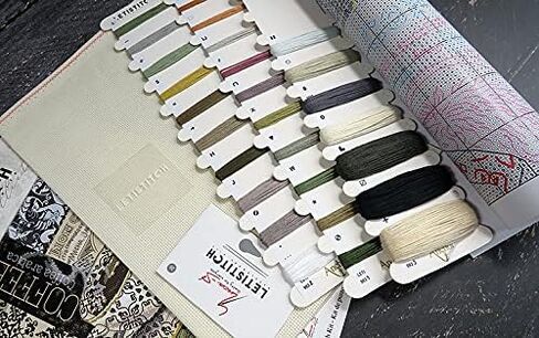 عد غرزة Cross Cross Lion Coffee B Leti 993 Letistitch 22x18 cm/8.8x7 في المطبخ Needlepoint Embroidery DIY KITS XSTIGH in Kuwait