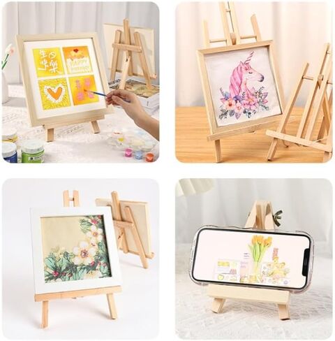 11.8 Inch Wood Easels, Tabletop Easel Stand 10 Pack for Painting Canvases, Art, and Crafts, Tripod, Painting Party Easel, Portable Canvas Photo Picture Sign Holder in Saudi Arabia