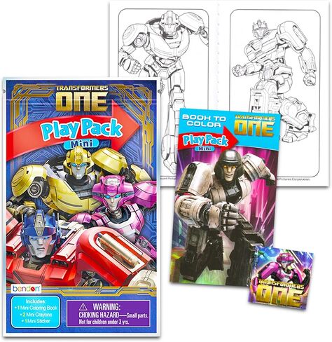 Transformers Mini Birthday Party Favors Set for Kids - Bundle with 24 Transformers One Mini Play Packs with Coloring Pages, Stickers, Crayons , Loot Bags | Transformers Birthday Party Supplies in Saudi Arabia