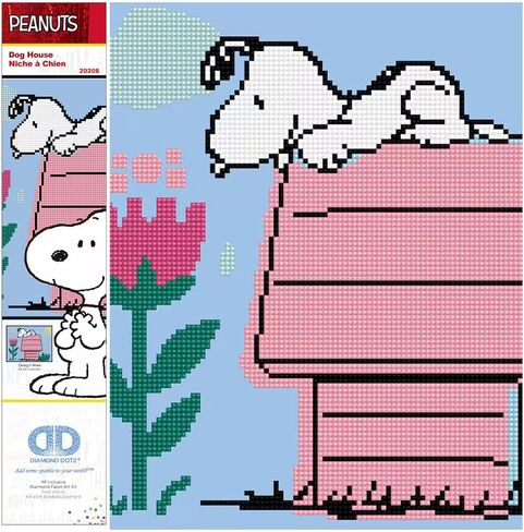 DIAMOND DOTZ Dog House (Peanuts) Snoopy Diamond Painting Kits for Adults - Diamond Art Kits a Relaxing Creative Craft Kit with Dotz Gems 15.5"x 12" in Saudi Arabia