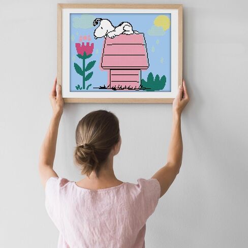 DIAMOND DOTZ Dog House (Peanuts) Snoopy Diamond Painting Kits for Adults - Diamond Art Kits a Relaxing Creative Craft Kit with Dotz Gems 15.5"x 12" in Saudi Arabia