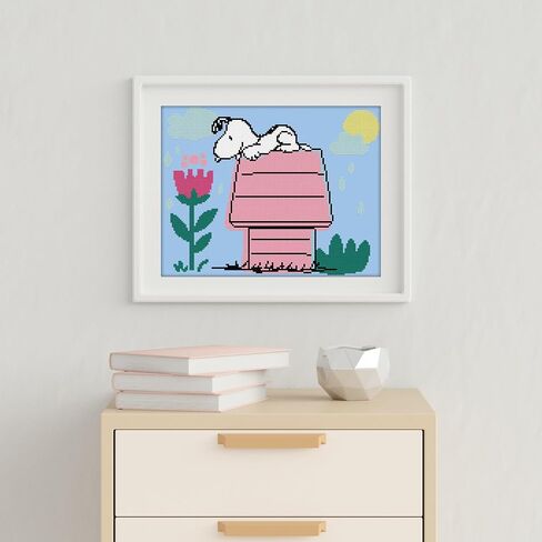 DIAMOND DOTZ Dog House (Peanuts) Snoopy Diamond Painting Kits for Adults - Diamond Art Kits a Relaxing Creative Craft Kit with Dotz Gems 15.5"x 12" in Saudi Arabia