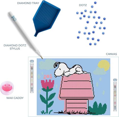 DIAMOND DOTZ Dog House (Peanuts) Snoopy Diamond Painting Kits for Adults - Diamond Art Kits a Relaxing Creative Craft Kit with Dotz Gems 15.5"x 12" in Saudi Arabia