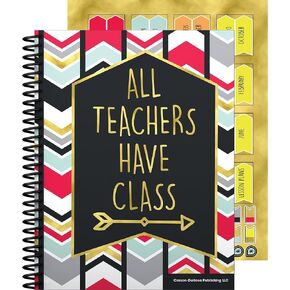Carson Dellosa We Belong Teacher Planner, 8" x 11" Boho Rainbow Lesson Plan Book With Stickers, Checklist, Notes, School Supplies for Classroom Organization