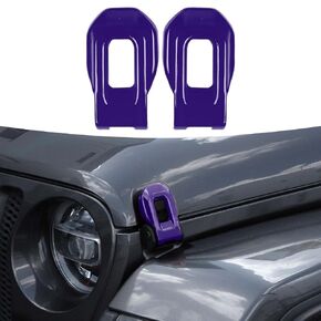 RT-TCZ Hood Latch Cover Exterior Hood Lock Brackets ABS Decoration Accessories for Jeep Wrangler JL JLU & Gladiator JT 2018-2022,2PCS (Blue)