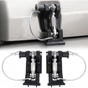 for Jeep Wrangler TJ Accessories Hood Latches Lock,Aluminum Hood Safety Catch with Keys for 1997-2006 Jeep Wrangler TJ 2/4 Door(1 Pair,Black)