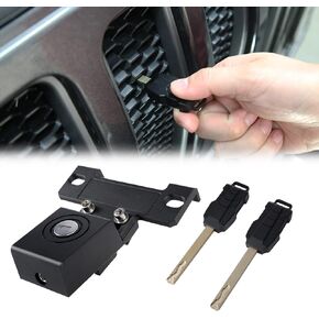 Hood Lock Hood Catch Latche with 2 Keys Anti-Theft for 2018-2022 Jeep Wrangler JL JLU(Keep Current Grill)