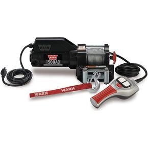 WARN 85330 1500AC 120V Electric Utility Winch - 1,500 lbs. Capacity , Black
