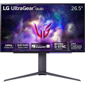 LG ‎27GS95QE 27-inch Ultragear OLED Gaming Monitor QHD 240Hz 0.03ms DisplayHDR True Black 400 AMD FreeSync Premium Pro NVIDIA G-Sync HDMI 2.1 DisplayPort Tilt/Height/Swivel Stand Black