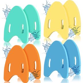 8 Pcs Swimming Kickboards 4 Color Pool Training Swim Aid Board Adult Kids Float Kick Board Tool A-Shape Flutter Board with Integrated Hole Handle for Beginner Exercise Equipment, 16x13x1 Inch…