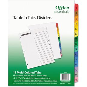 11675 Table 'n Tabs Dividers, 15-Tab, Letter