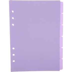 Plastic Binder Dividers 8pcs Binder Dividers Purple Tab Dividers for 6 Ring Binder A5 Paper Binder Dividers Insertable Plastic Tabs Notepad Accessories 8 Tab Index Dividers