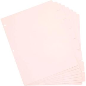 Paper Junkie 12 Sets Pink 8 Tab Dividers for 3 Ring Binder, Paper Binder Separators with Tabs, Bulk Pack of 96 Total Page Dividers for School, Work, Home, Office Supplies (Letter Size, 9.5x11 in)