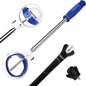 THIODOON Golf Ball Retriever Telescopic for Water with Locking Button Golf Ball Picker Upper Grabber for End of Putter Retractable Ball Retriever Tool Golf Accessories and Gifts for Men