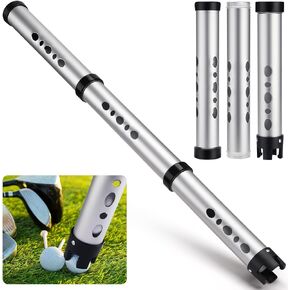 TOBWOLF Portable 40 Inch Golf Ball Retriever Tube, Detachable Aluminium Tube Golf Ball Picker Upper, 24 Golf Balls Shag Grabber, Golf Ball Collector Golfer Practice Pick-up Tool for Water Bushes