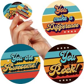 500 Thank You Stickers 1.5" - Envelope Seals and Happy Stickers for Kids and Adults - Give Gratitude with Recognition and Great Job for Students, Work Employees, Volunteers, Nurses, Team and More