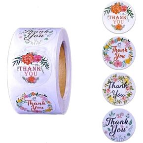 500pcs 1.5 inch Thank You Stickers, Thank You for Supporting My Small Business Waterproof Self-Adhesive Stickers (Classic 01)