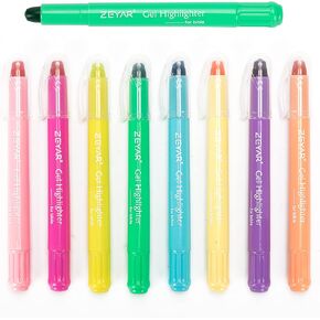 ZEYAR Gel Highlighters, Bible Highlighter Pens, No Bleed, Quick Dry, assorted colors, Bible Study and Bible Journaling Supplies, Bible highlighters for Tabs (12 Vibrant colors)