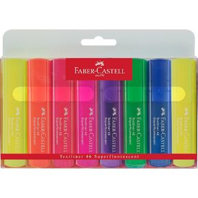 Faber-Castell Fluorescent Highlighter Set - 8 Chisel Tip Highlighter Pens in Assorted Neon Colors