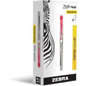 Zazzle Liquid Ink Highlighter, Chisel Tip, Yellow, 12-Count