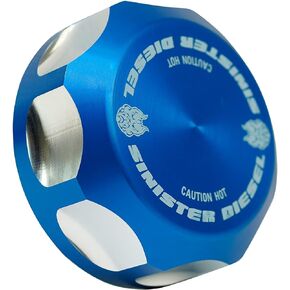Degas Bottle Cap/Coolant Reservoir Cap by Sinister Diesel | Blue Degas Bottle Cap for 1994-2016 Powerstroke Replaces Part# 9C3Z-8101-B
