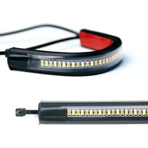 WTZMOTOMotorcycle Turn Signals Light 2PCS - Sequential Motorbike Front & Rear Lights, Flexible White and Amber LED Strip Lights Switchback for Powersports Compatible with Honda Grom, Harley Sportster