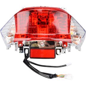 HIAORS 12V 5W Tail Light Turn Signal Lamp Assembly for 4-stroke GY6 49cc 50cc Sunny Jonway Roketa BAJA IceBear Shenke Chuanl TaoTao ATM50 baja sc50 Wolf RX-50 Baccio Heat Chinese Scooter Moped