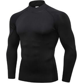 Men's Mock Compression Shirt UPF 50+ Long Sleeve Turtleneck Undershirts Baselayer Athletic Running T-Shirts Top