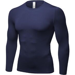 Men's Compression Shirts Long Sleeve Athletic T-Shirts Workout Running Tops Quick Dry Baselayer Undershirts for Football