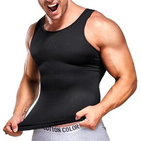 Mens Compression Shirts Slimming Body Shaper Vest Workout Tank Top Tummy Control Shapewear Abs Abdomen Undershirt