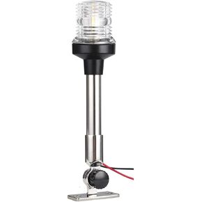 Young Marine 25 inch 3-NM Navigation Anchor Lights All Round 360° White LED with Stainless Steel Bracket, 12-24V