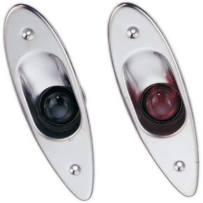 Pactrade Marine Boat Navigational Side Bow Tear Drop Lights Stainless Steel Flush Mount