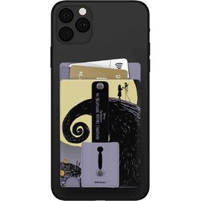 iJoy Disney Tim Burton’s The Nightmare Before Christmas Phone Wallet Stick On- Adhesive Cell Phone Wallet Card Holder with Finger Strap and Kickstand - Jack Skellington Gifts for Men, Women, All Fans