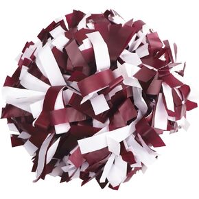 2 Pieces 6 Inches Plastic Cheerleading Pom Poms with Baton Handle, Cheerleader Pom Poms, Cheering Pom Poms Cheer Pompoms for School Spirit Dance Party Cheering Squad(Yellow/Black/White) in Kuwait