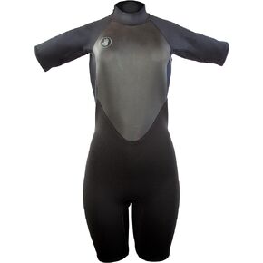 Body Glove Pro3 Women Shorty Spring Wetsuit 2/1mm - Back Zip - Quadra Flex 4 Way Stretch - Thermal Lightweight Performance - for Surfing, Boogie Boarding, Swimming, Snorkeling, and Scuba Diving
