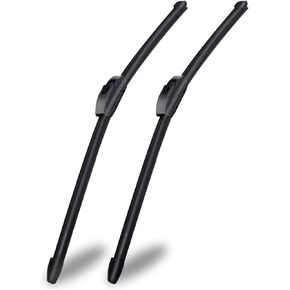 OEM Quality 21" + 21" Universal J/U Hook Front Windshield Wiper Blades, Quiet All-Season Automotive Replacement Blades, Durable Stable Front Windscreen Wiper (Set of 2)