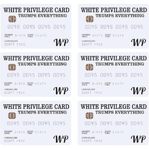 White Privilege Cards,6pcs PVC Trump Anniversary Cards Funny Joke Cards Portable Business Gift Card Exquisite Credit Card Decorations for Symbolizing Happiness and Success